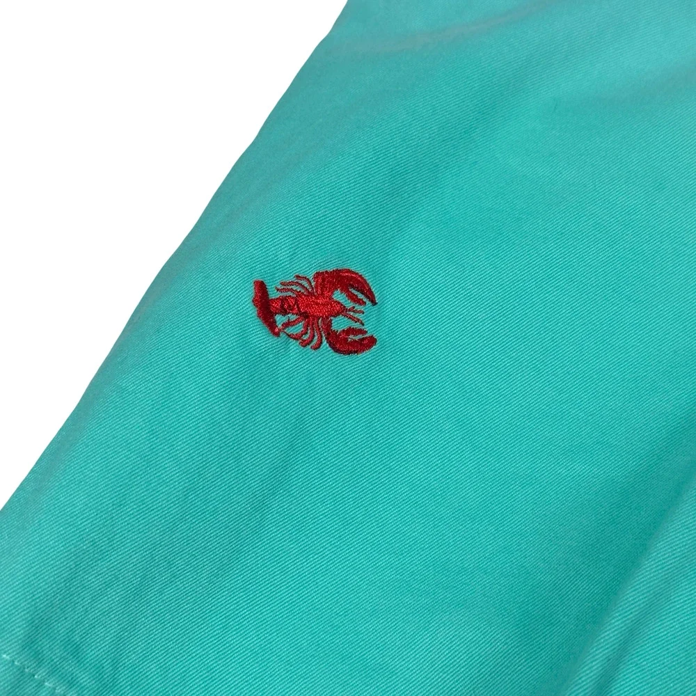 Castaway Cisco Short‎ Men’s 34 Aqua Blue Lobster Cotton Pockets Flat Front